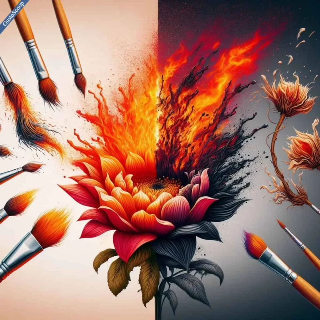 Paintbrush symbolizing bipolar creativity highs and lows.