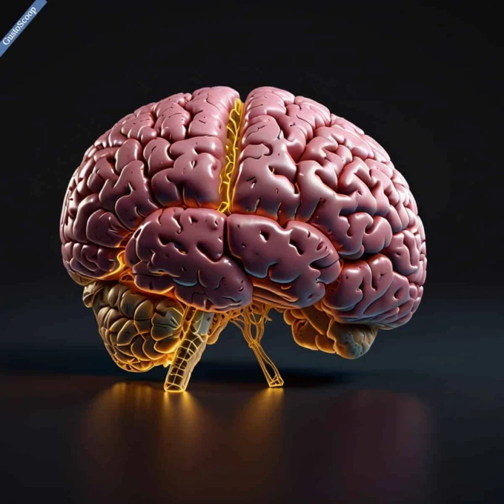 3D illustration of the cerebellum's location and neural density in the human brain.