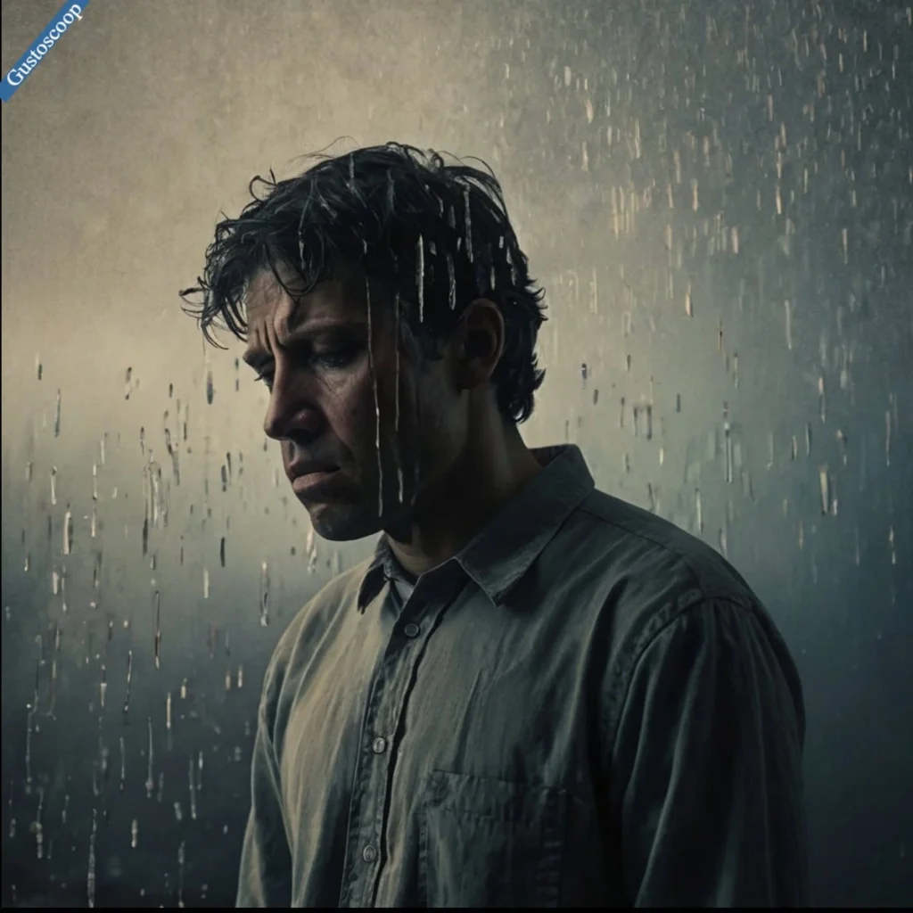 An illustration of a solitary person in isolation, rendered in faded colors with a blurred background to subtly convey emotional distress and behavioral changes.